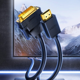 Ugreen HD106 DVI 24+1 kontaktas / HDMI FHD 60Hz kabelis 1,5 m – juodas (11150)
