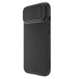 Nillkin Synthetic Fiber S Case iPhone 14 dėklas su fotoaparato dangteliu, juodas