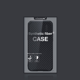 Nillkin Synthetic Fiber S Case iPhone 14 Pro dėklas su fotoaparato dangteliu, juodas