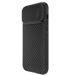 Nillkin Synthetic Fiber S Case iPhone 14 Pro Max dėklas su fotoaparato dangteliu, juodas