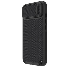 Nillkin Textured S Case iPhone 14, šarvuotas dangtelis su fotoaparato dangteliu, juodas