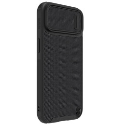Nillkin Textured S Case iPhone 14, šarvuotas dangtelis su fotoaparato dangteliu, juodas