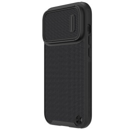 Nillkin Textured S Case iPhone 14 Pro šarvuotas dangtelis su fotoaparato dangteliu, juodas