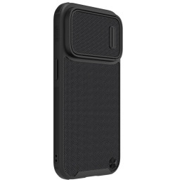 Nillkin Textured S Case iPhone 14 Pro šarvuotas dangtelis su fotoaparato dangteliu, juodas