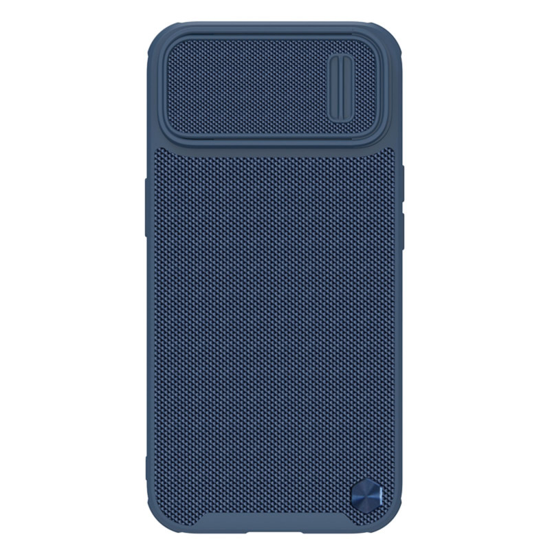 Nillkin Textured S Case iPhone 14 Plus, šarvuotas dangtelis su fotoaparato dangteliu, mėlynas
