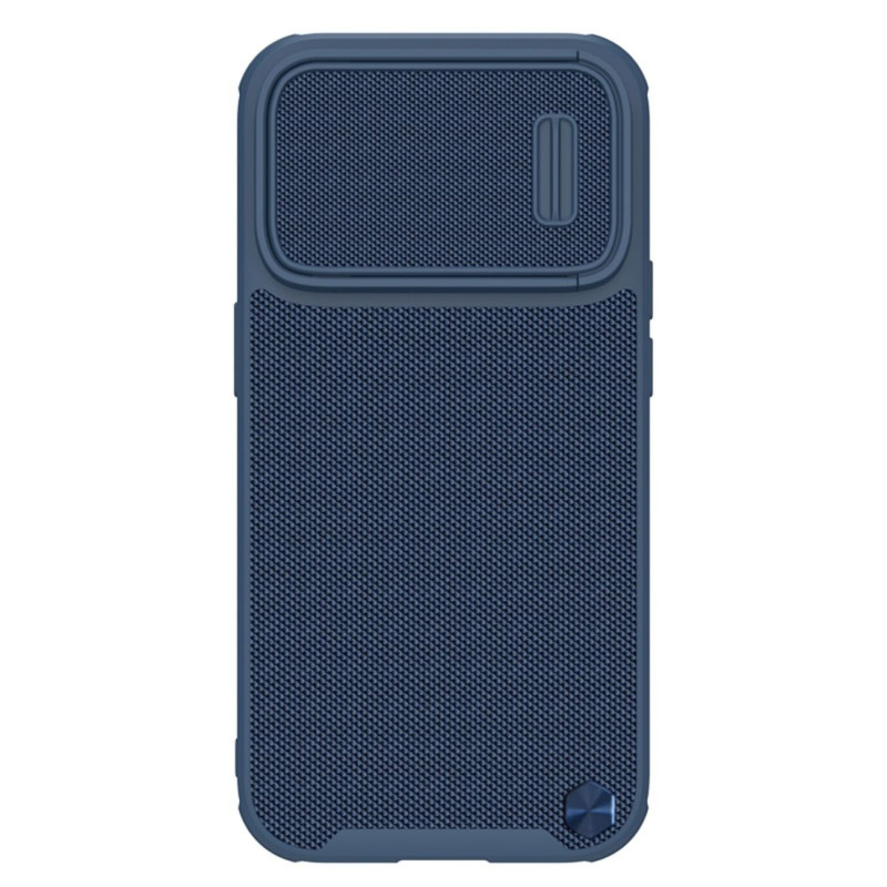 Nillkin Textured S Case iPhone 14 Pro Max šarvuotas dangtelis su mėlynu fotoaparato dangteliu