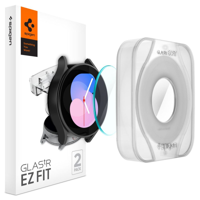 Spigen Glas.tR EZ Fit grūdintas stiklas Samsung Galaxy Watch 4 / 5 (40 mm) - 2 vnt.