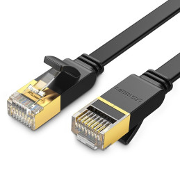 Ugreen plokščias kabelis Ethernet pataisos laidas RJ45 Cat 7 STP LAN 10 Gbps 10 m juodas (NW106 11265)