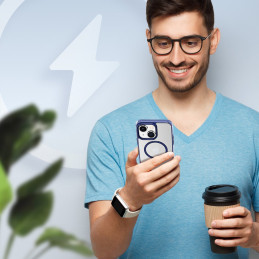 Dux Ducis Clin2 dėklas iPhone 14 Plus magnetiniam MagSafe dėklui mėlynos spalvos