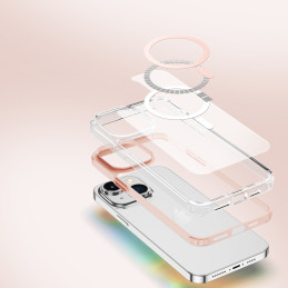Dux Ducis Clin2 dėklas iPhone 14 Plus magnetinis MagSafe dangtelis rožinis