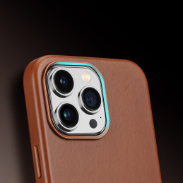 Dux Ducis Naples dėklas iPhone 14 Pro Max magnetinis odinis MagSafe dėklas rudas