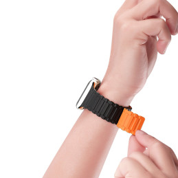 Dux Ducis dirželis (Armor Version) Apple Watch Ultra, SE, 9, 8, 7, 6, 5, 4, 3, 2, 1 (49, 45, 44, 42 mm) silikoninės magn...