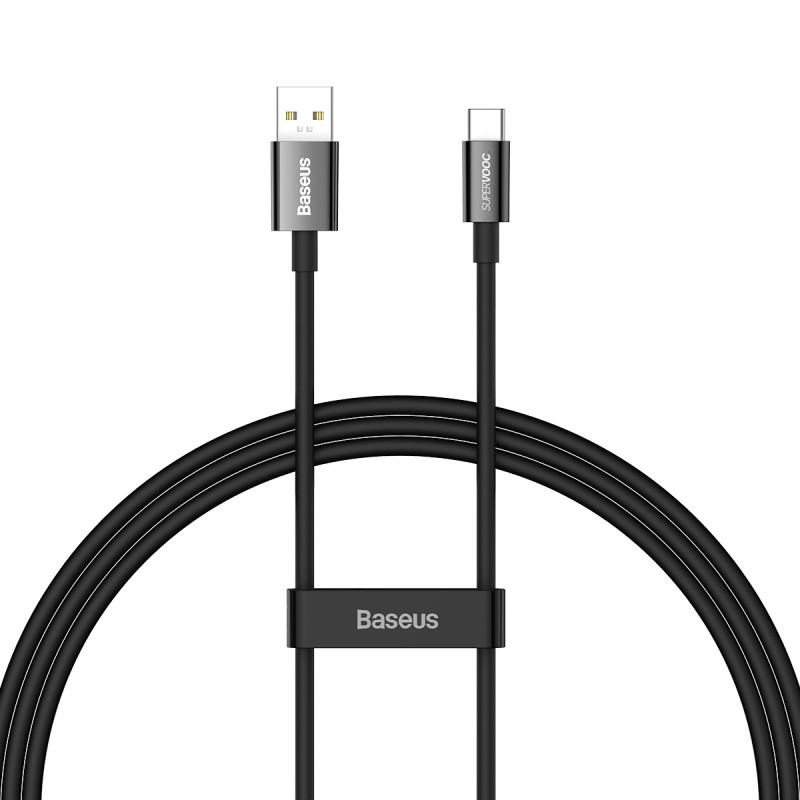 Baseus Superior Series SUPERVOOC USB-A į USB-C laidas 65W 1m juodas