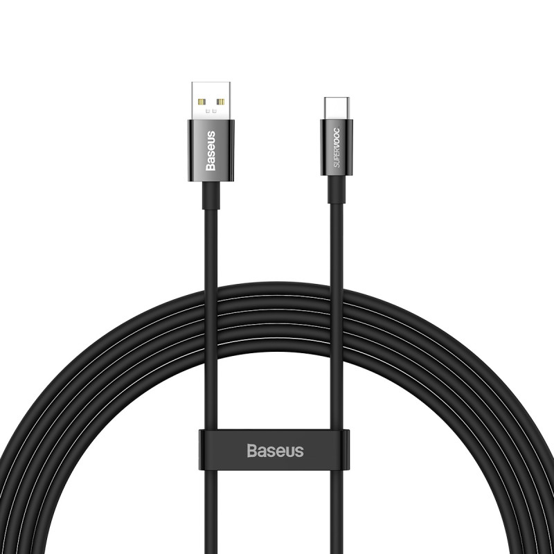 Baseus Superior Series SUPERVOOC USB-A į USB-C laidas 65W 2m juodas