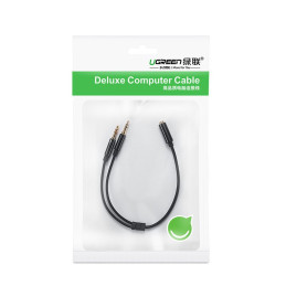Ugreen AUX skirstytuvo kabelis 3,5 mm mini lizdas (moteris) - 2x 3,5 mm mini lizdas (vyriškas - mikrofonas ir ausinės) j...