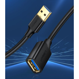 Ugreen kabelio ilgintuvo laido adapteris USB 3.0 (moteris) - USB 3.0 (vyriškas) 1,5 m juodas (US129 30126)