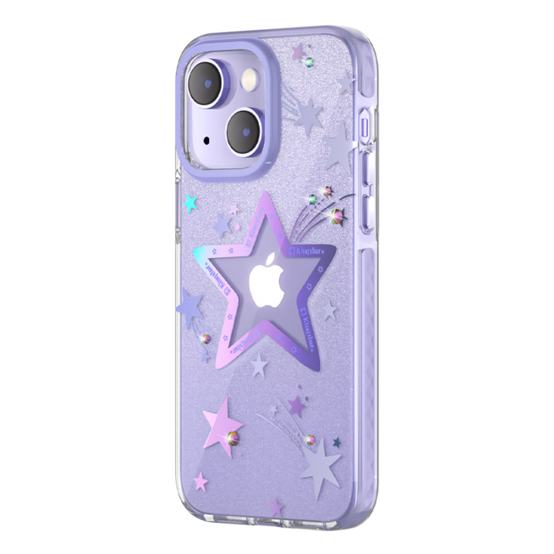 Kingxbar Heart Star Series iPhone 14 Plus dėklas, violetinės spalvos dėklas