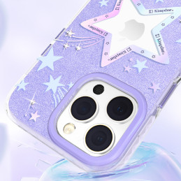 Kingxbar Heart Star Series iPhone 14 Plus dėklas, violetinės spalvos dėklas