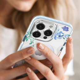 „Kingxbar Flora“ serijos magnetinis „iPhone 14 Plus MagSafe“ dėklas, papuoštas orchidėjų gėlių atspaudais