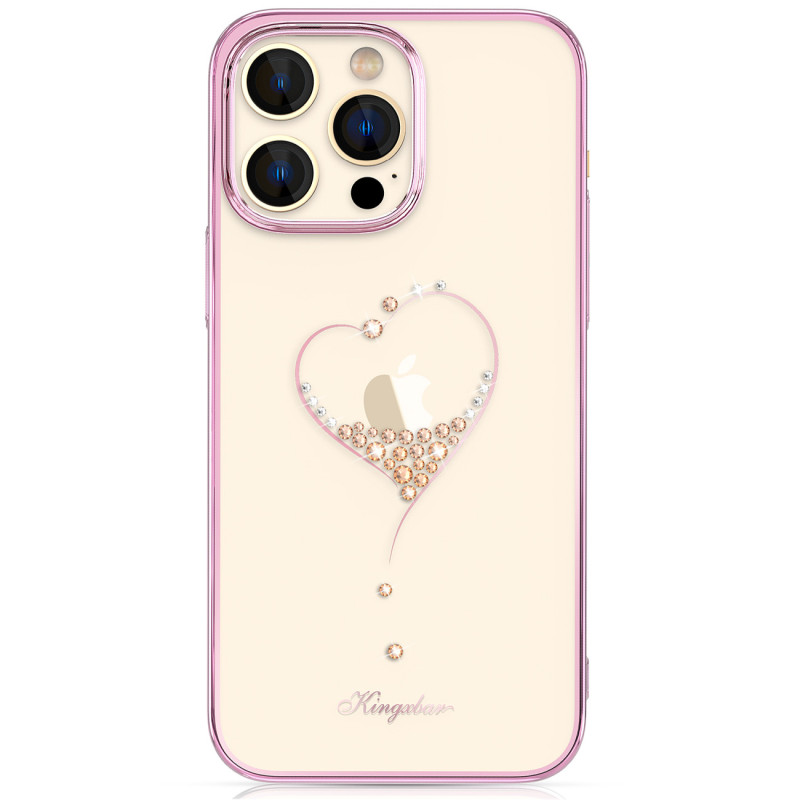 Silikono dėklas su Swarovski kristalais Kingxbar Wish Series iPhone 14 - rožinis
