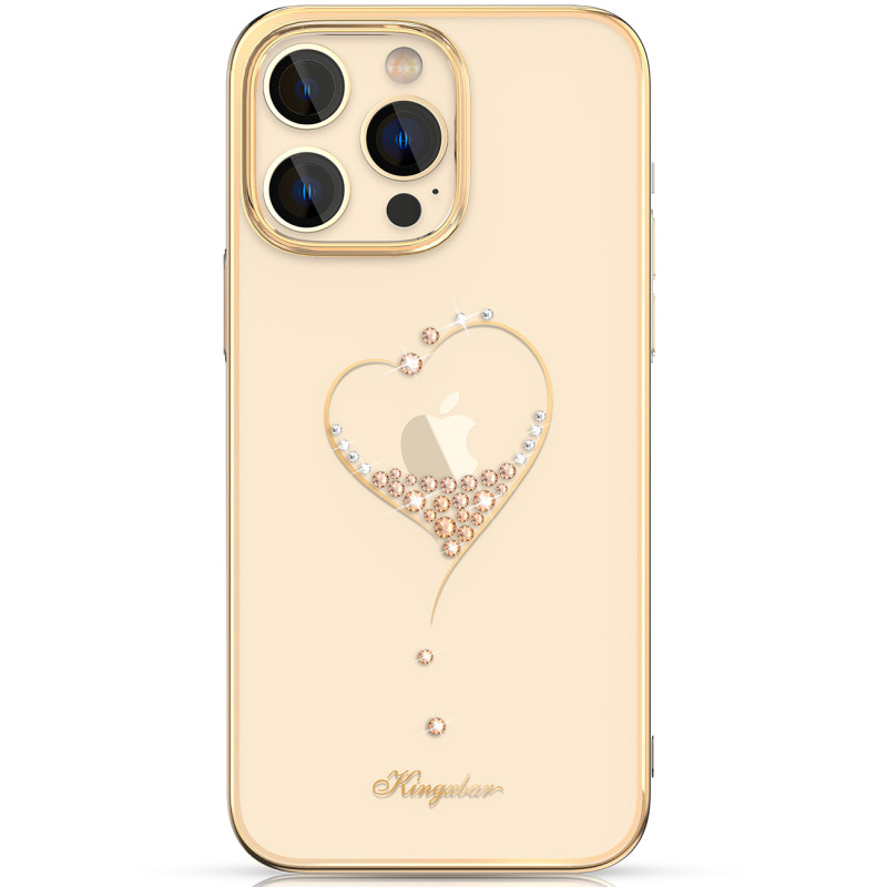 Silikono dėklas su Swarovski kristalais Kingxbar Wish Series iPhone 14 Plus - auksinis