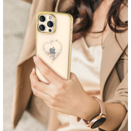 Silikono dėklas su Swarovski kristalais Kingxbar Wish Series iPhone 14 Plus - auksinis