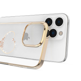 Silikono dėklas su Swarovski kristalais Kingxbar Wish Series iPhone 14 Plus - auksinis