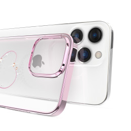 Silikono dėklas su Swarovski kristalais Kingxbar Wish Series skirtas iPhone 14 Pro Max - rožinis