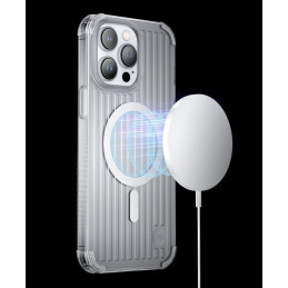 Kingxbar PQY Go Out serijos magnetinis dėklas skirtas iPhone 14 MagSafe sidabrui
