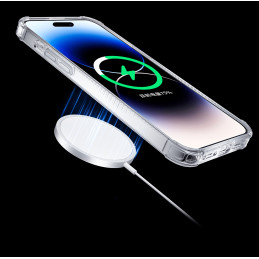 Kingxbar PQY Go Out serijos magnetinis dėklas skirtas iPhone 14 Pro Max MagSafe sidabrui