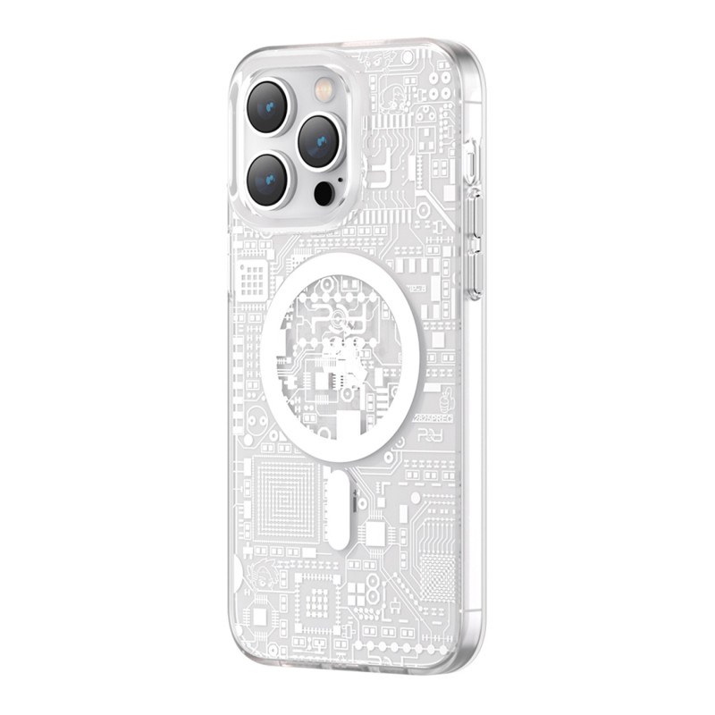 Kingxbar PQY Geek serijos magnetinis dėklas skirtas iPhone 14 MagSafe sidabrui