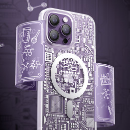 Kingxbar PQY Geek serijos magnetinis dėklas iPhone 14 Pro Max MagSafe sidabrinis