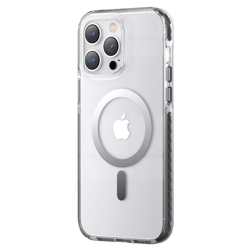 Kingxbar PQY Ice Crystal serijos magnetinis dėklas iPhone 14 Pro MagSafe pilkas