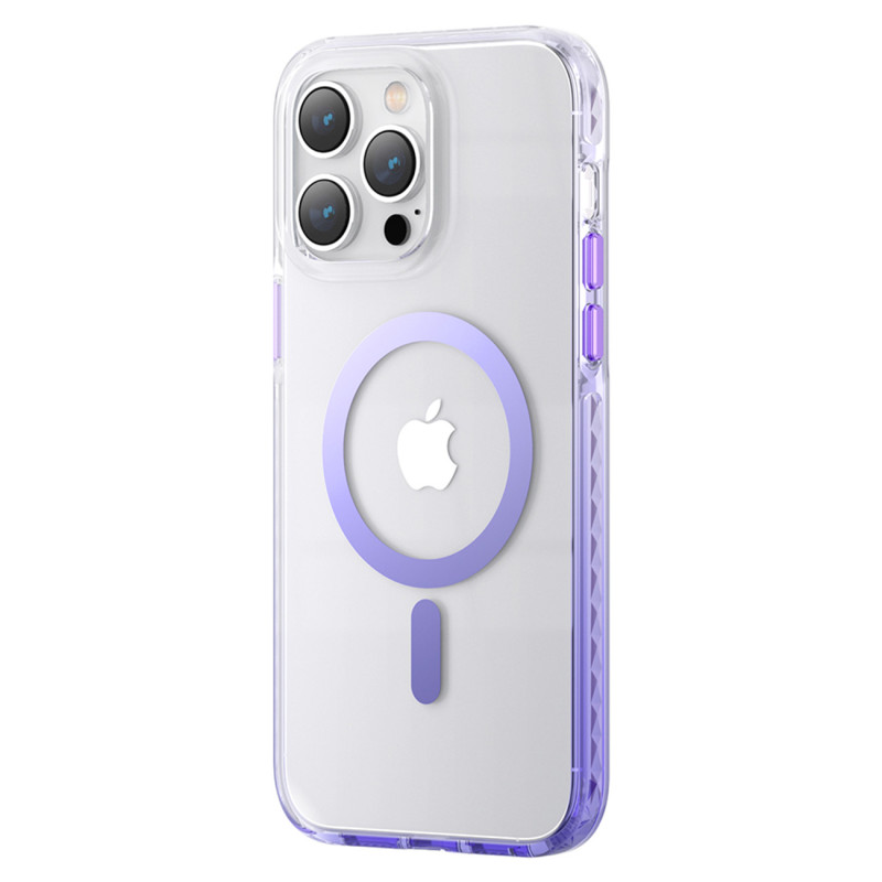 Kingxbar PQY Ice Crystal serijos magnetinis dėklas skirtas iPhone 14 Plus MagSafe violetinis