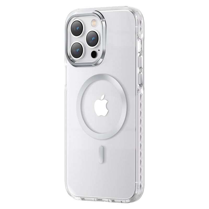 Kingxbar PQY Ice Crystal serijos magnetinis dėklas skirtas iPhone 14 Plus MagSafe sidabrui