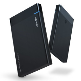 Ugreen HDD SSD disko korpusas SATA 2,5 colio USB 3.2 Gen 1 (5 Gbps) mikro USB SuperSpeed + 0,5 m kabelis juodas (US221 3...