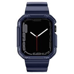 Kingxbar CYF106 2in1 šarvuotas dėklas Apple Watch SE, 9, 8, 7, 6, 5, 4, 3, 2, 1 (41, 40, 38 mm) su mėlynos spalvos dirže...