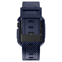 Kingxbar CYF106 2in1 šarvuotas dėklas Apple Watch SE, 9, 8, 7, 6, 5, 4, 3, 2, 1 (41, 40, 38 mm) su mėlynos spalvos dirže...