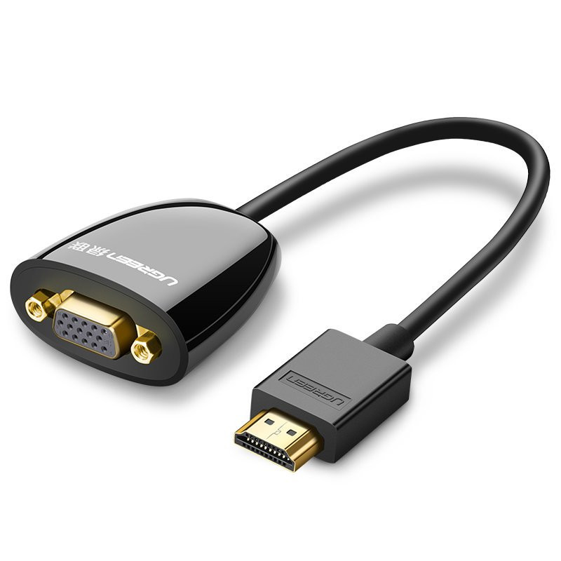 Ugreen kabelio kabelio adapteris vienkryptis adapteris su HDMI (kištukinis) į VGA (moteris) FHD juodas (MM105 40253)