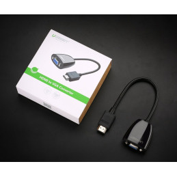 Ugreen kabelio kabelio adapteris vienkryptis adapteris su HDMI (kištukinis) į VGA (moteris) FHD juodas (MM105 40253)