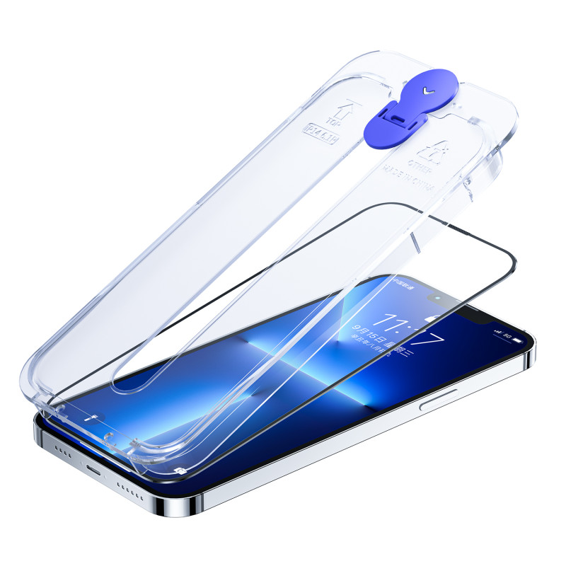 Joyroom Knight stiklas, skirtas iPhone 14 Plus su tvirtinimo rinkiniu, skaidrus (JR-H11)