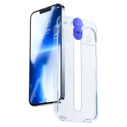 Joyroom Knight stiklas, skirtas iPhone 14 Plus su tvirtinimo rinkiniu, skaidrus (JR-H11)