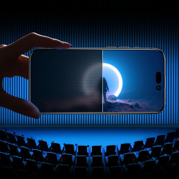 Joyroom Knight 2.5D Privacy TG grūdintas stiklas, skirtas iPhone 14 Pro su anti-spy filtru viso ekrano ir permatomo rėme...