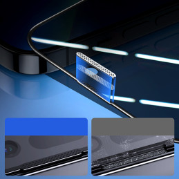 Joyroom Knight 2.5D Privacy TG grūdintas stiklas, skirtas iPhone 14 Pro su anti-spy filtru viso ekrano ir permatomo rėme...