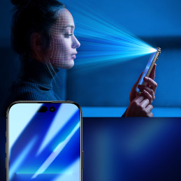 Joyroom Knight 2.5D Privacy TG grūdintas stiklas, skirtas iPhone 14 Plus su anti-spy filtru viso ekrano ir permatomo rėm...