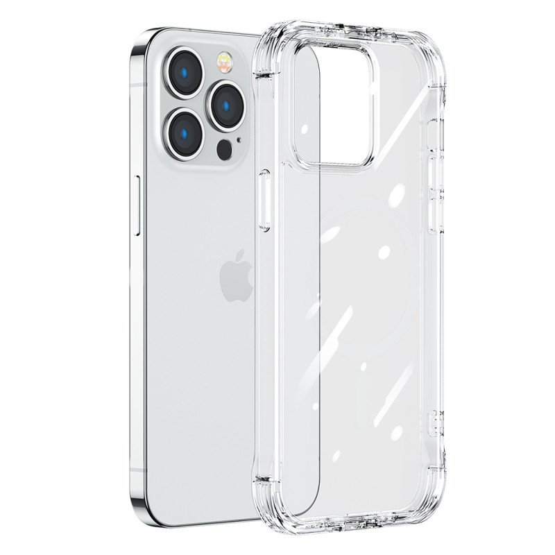 Joyroom Defender serijos dėklo dangtelis, skirtas iPhone 14 šarvuotam dėklui su kabliukais, stovi skaidrus (JR-14H1)