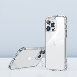 Joyroom Defender serijos dėklo dangtelis, skirtas iPhone 14 šarvuotam dėklui su kabliukais, stovi skaidrus (JR-14H1)