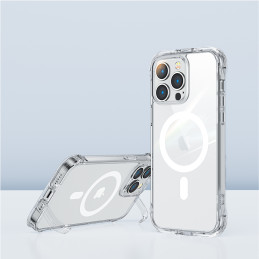 Joyroom Magnetic Defender magnetinis dėklas skirtas iPhone 14 Plus šarvuotas dangtelis su kabliukais, stovi skaidrus (su...