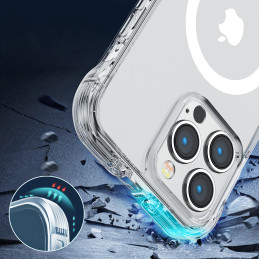 Joyroom Magnetic Defender magnetinis dėklas skirtas iPhone 14 Pro Max šarvuotas dangtelis su kabliukais, stovi skaidrus ...