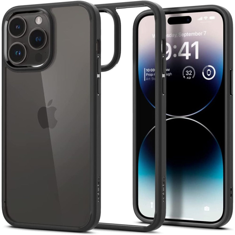Spigen Ultra Hybrid dėklas, skirtas iPhone 14 Pro Max - matinė juoda